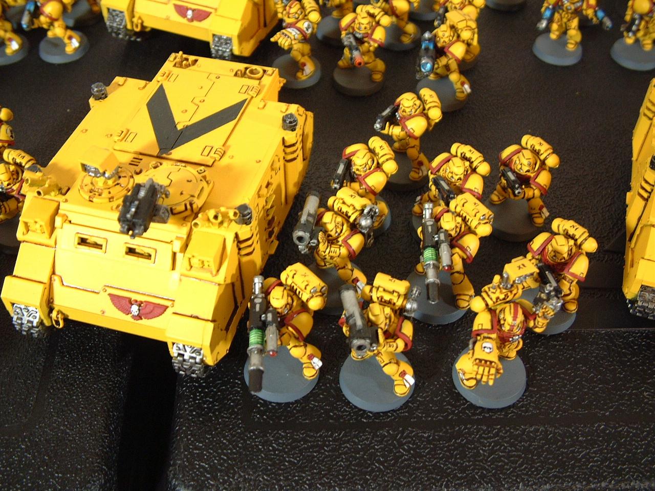 Imperial Fists, Infantry, Rhino, Space Marines, Tactical Squad, Warhammer 40,000, Yellow