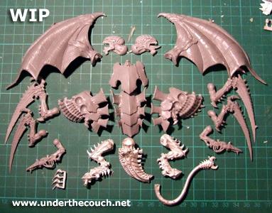 Conversion Guide, Hive Tyrant, Step-by-step, Tyranids, Warhammer 40,000, Winged, Work In Progress