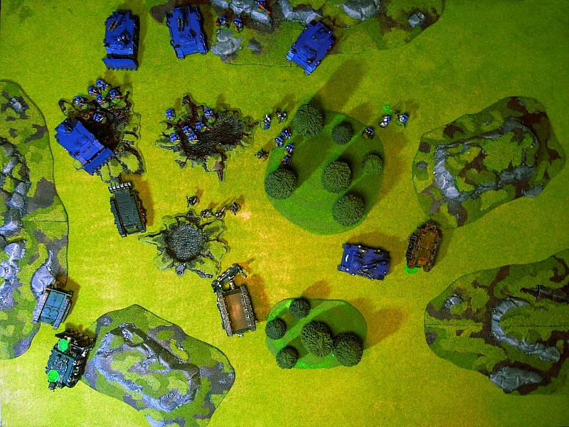 Battle, Battle Report, Chaos Space Marines, Game, Overhead, Space Marines, Warhammer 40,000