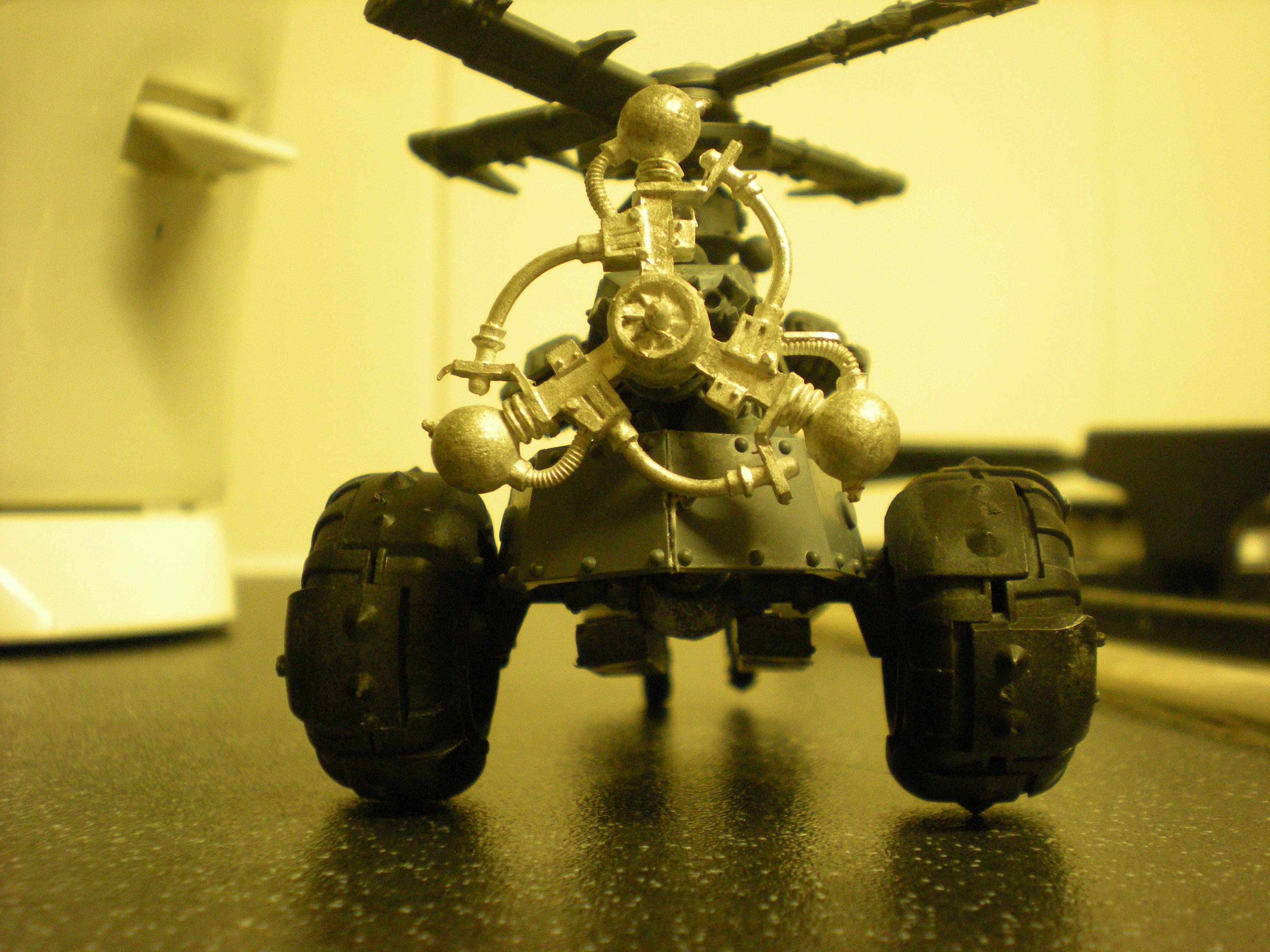 front, formerly where propellers were. propellers now on top of choppa