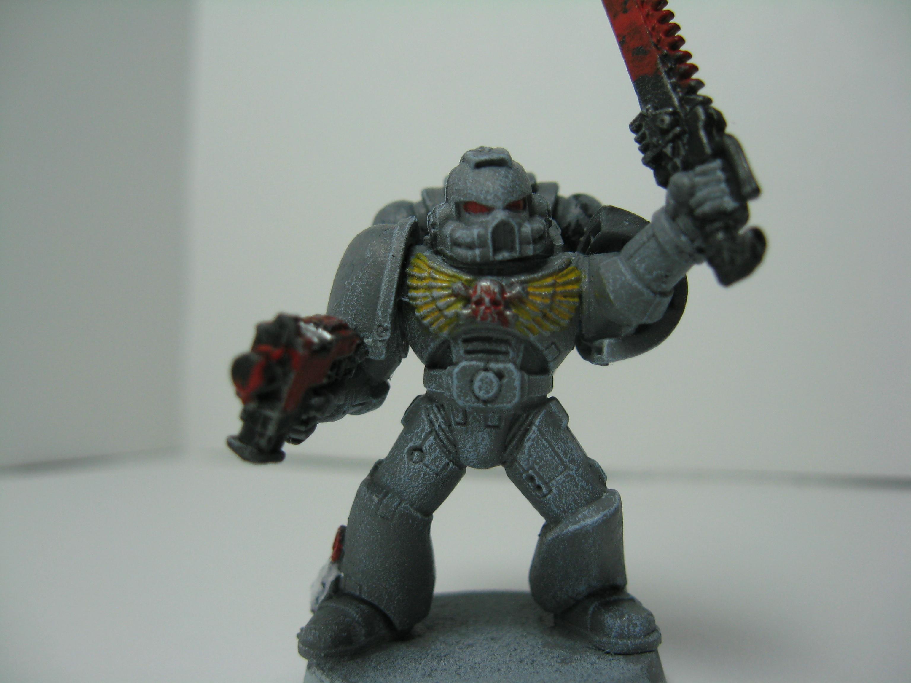 Front Shot of a Blood Claw Painted in a Codex Grey/Space wolves Grey Highlight Scheme