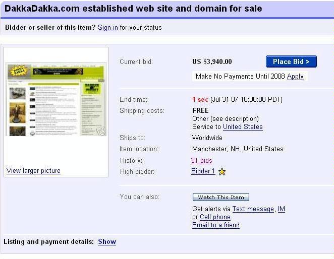 Dakka Dakka, Ebay, History Of Dakka, Screen Capture