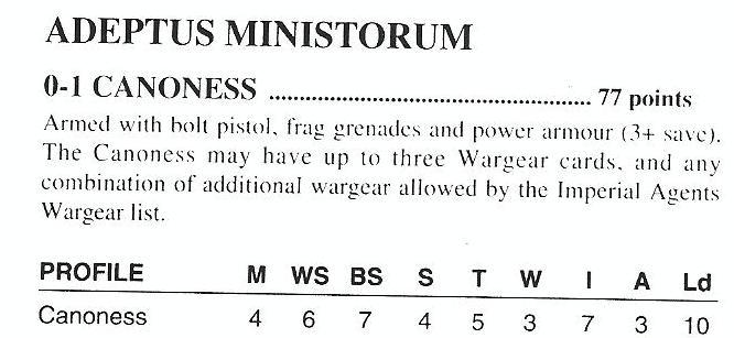 2nd Edition, Black Codex, Rules, Sisters Of Battle