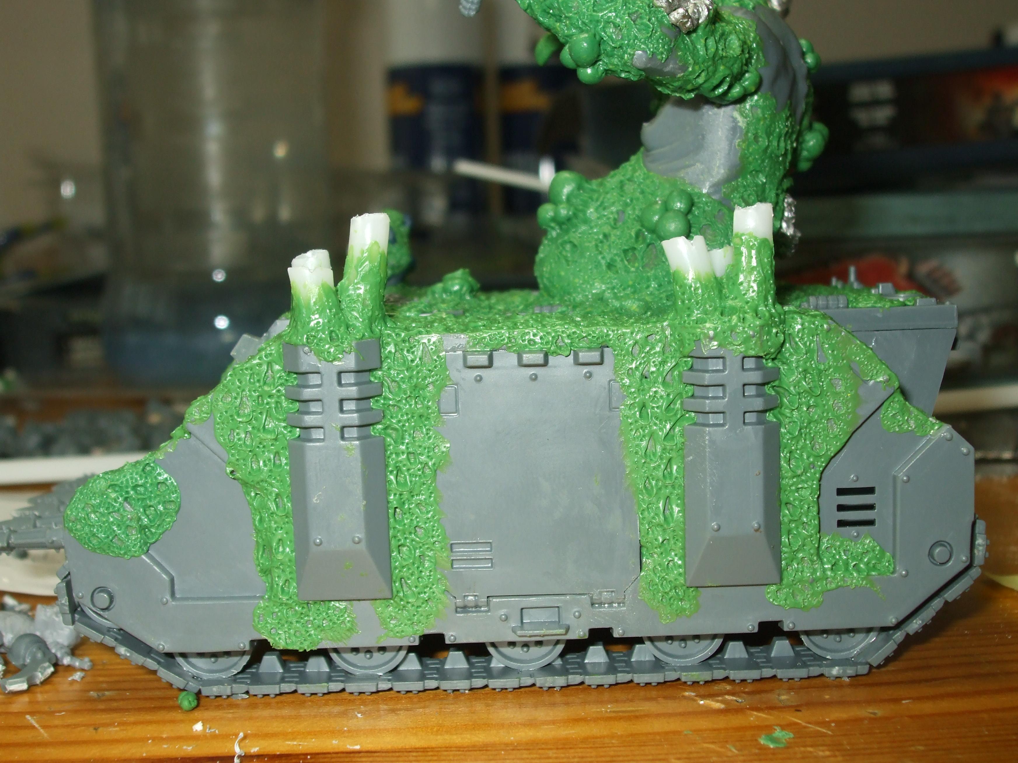 Chaos, Chaos Space Marines, Conversion, Greenstuff, Nurgle, Rhino, Space, Space Marines, Work In Progress