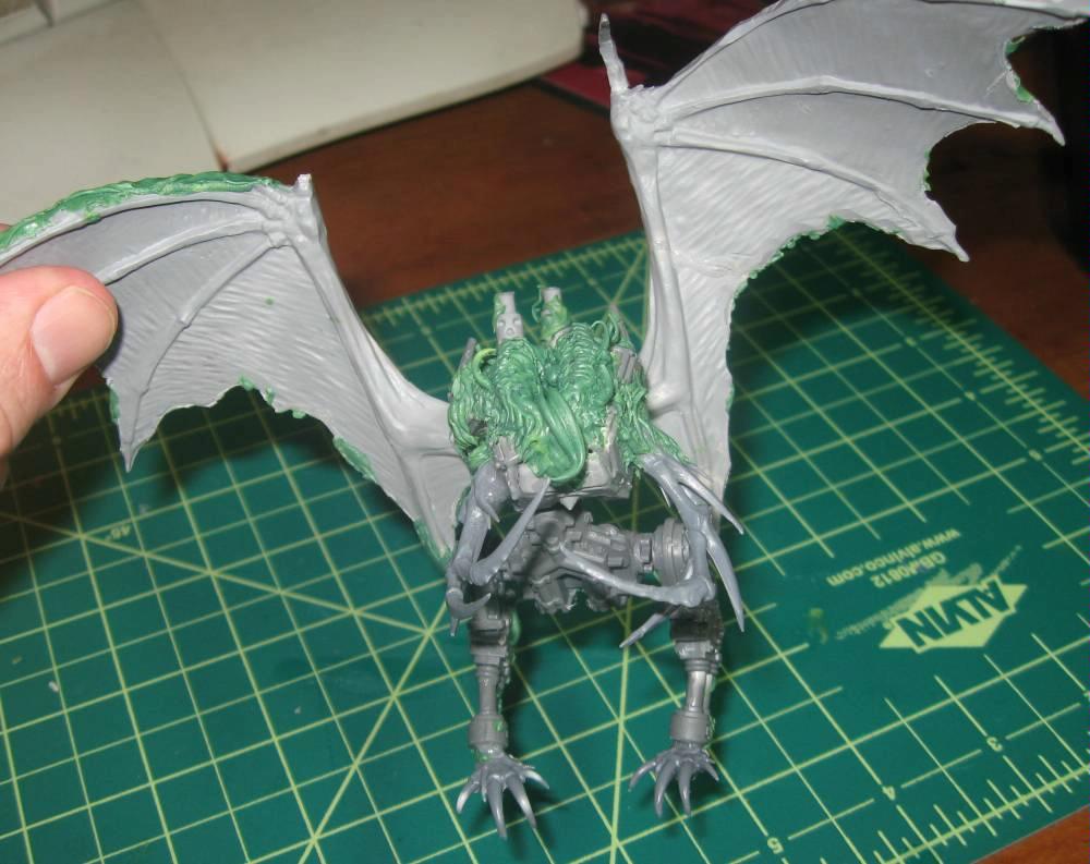 Bloodthirster, Chaos Daemons, Conversion, Daemon Prince, Warhammer 40,000, Work In Progress