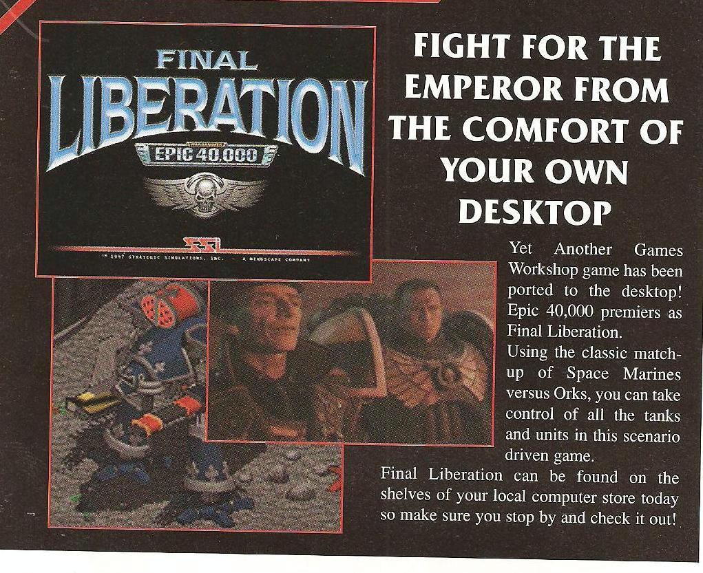 Computer Game, Epic, Final Liberation, White Dwarf