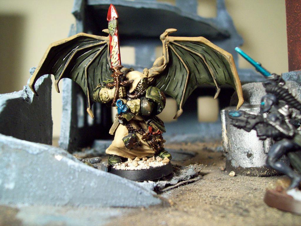 Chaos Lord, Chaos Space Marines, Conversion, Death Guard, Fallen, Nurgle, Warhammer 40,000, Winged