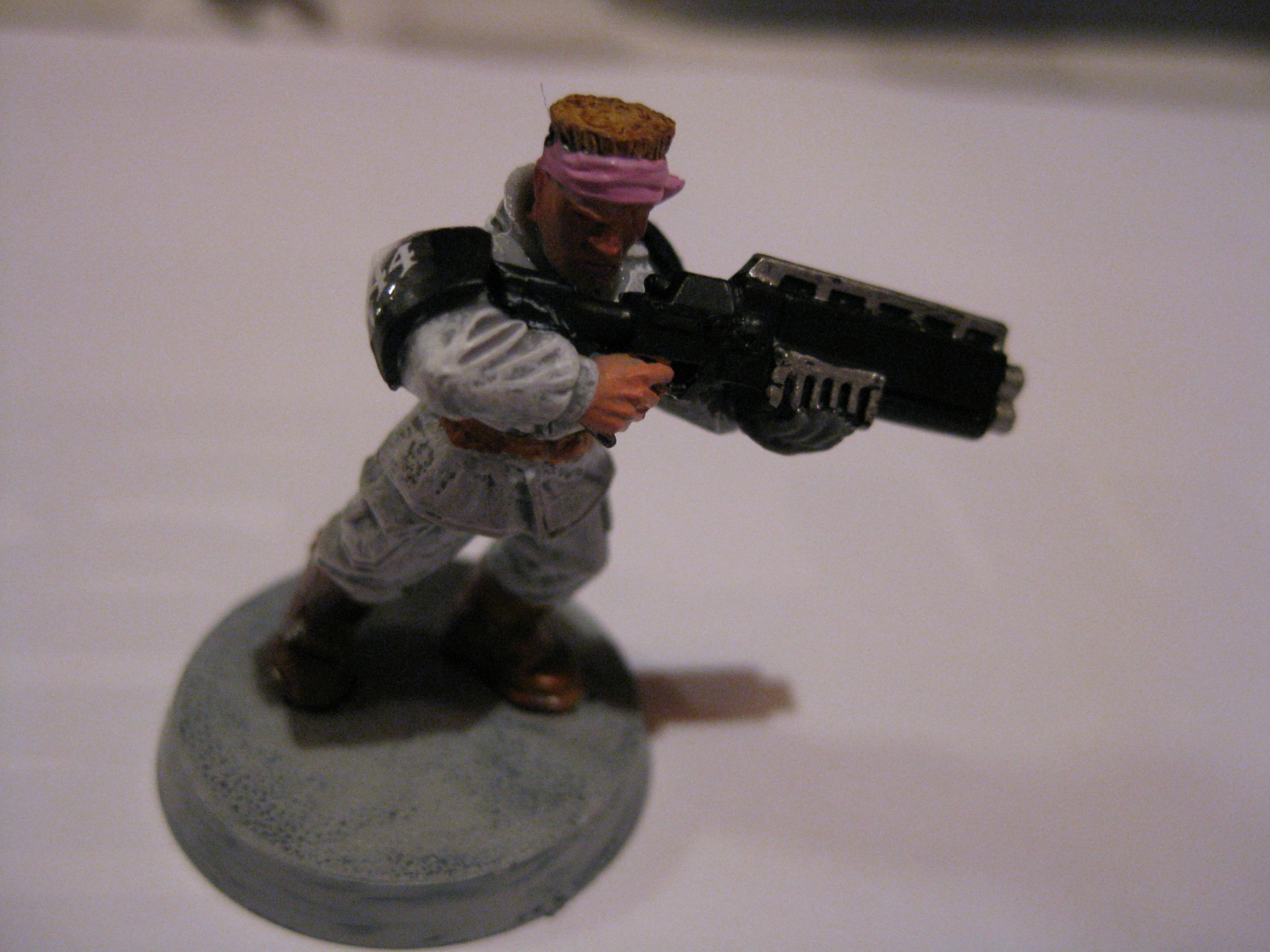 Second PDF Goon, with shotgun. Pink Bandana, the explanation: "I had to use pink somewhere..."