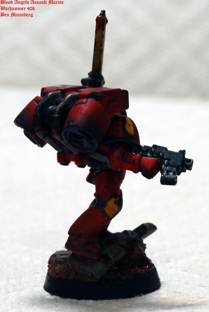 Action, Assault, Base, Blood Angels, Chainsword, Red, Scenic, Space Marines, Weathered