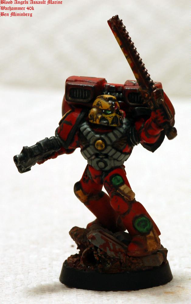 Action, Angel, Assault, Base, Blood, Chainsword, Red, Scenic, Space Marines, Weathered