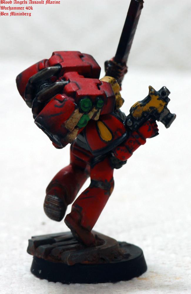 Action, Assault, Base, Blood Angels, Chainsword, Red, Scenic, Space Marines, Weathered