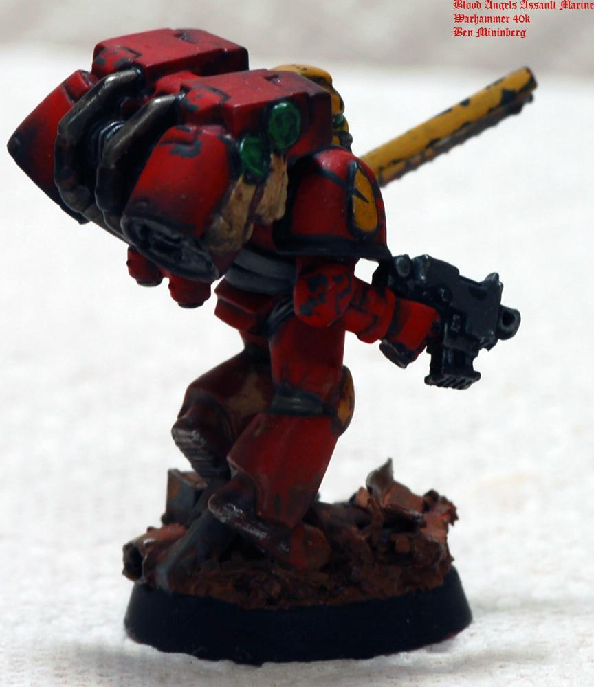 Action, Angel, Assault, Base, Blood, Chainsword, Red, Scenic, Space Marines, Weathered