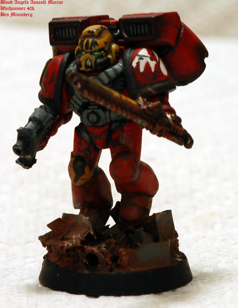 Action, Angel, Assault, Base, Blood, Chainsword, Red, Scenic, Space Marines, Weathered
