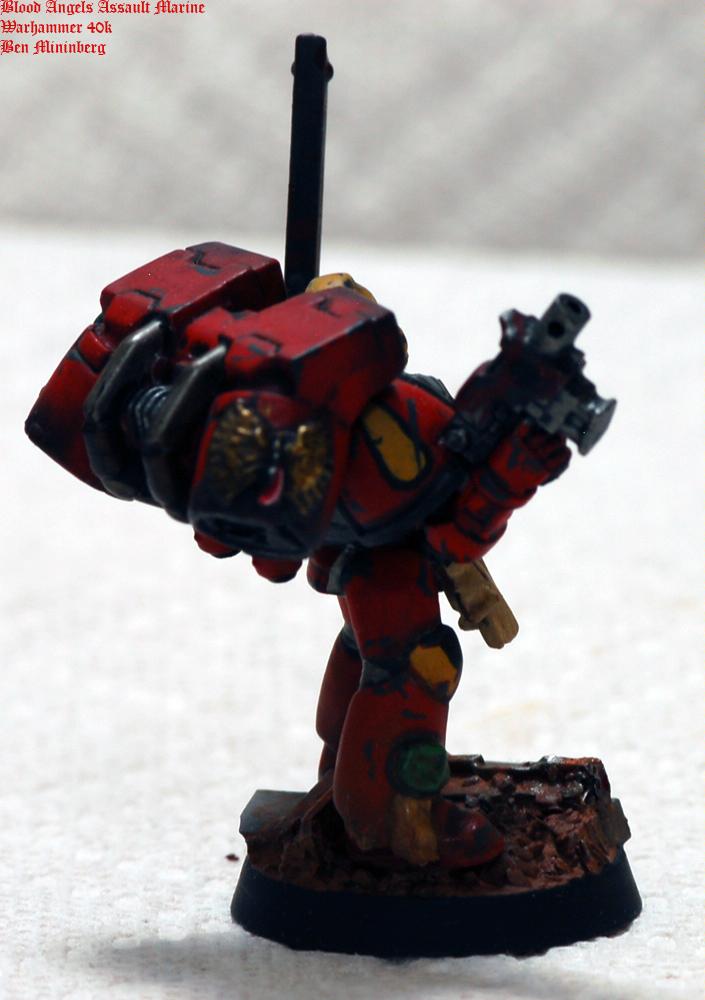 Action, Assault, Base, Blood Angels, Chainsword, Red, Scenic, Space Marines, Weathered