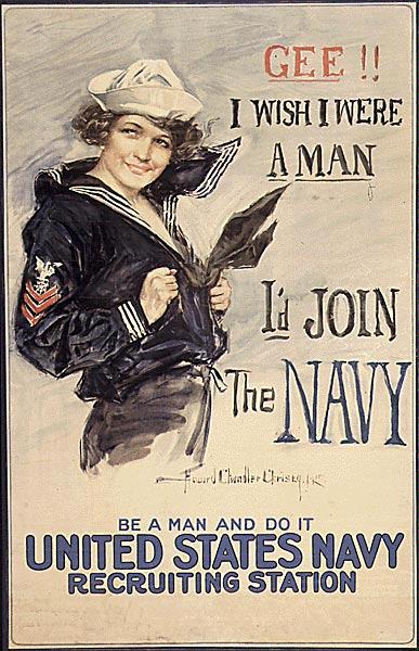 Female, Navy, Poster, Sexism, Terrain, World War 2
