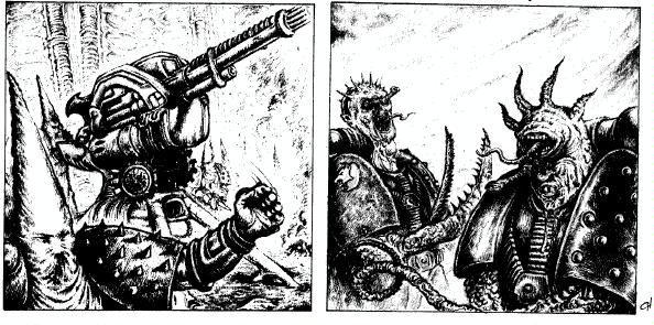 Artwork, Chaos, Chaos Space Marines, Copyright Games Workshop, Inquisition, Retro Review, Space Wolves