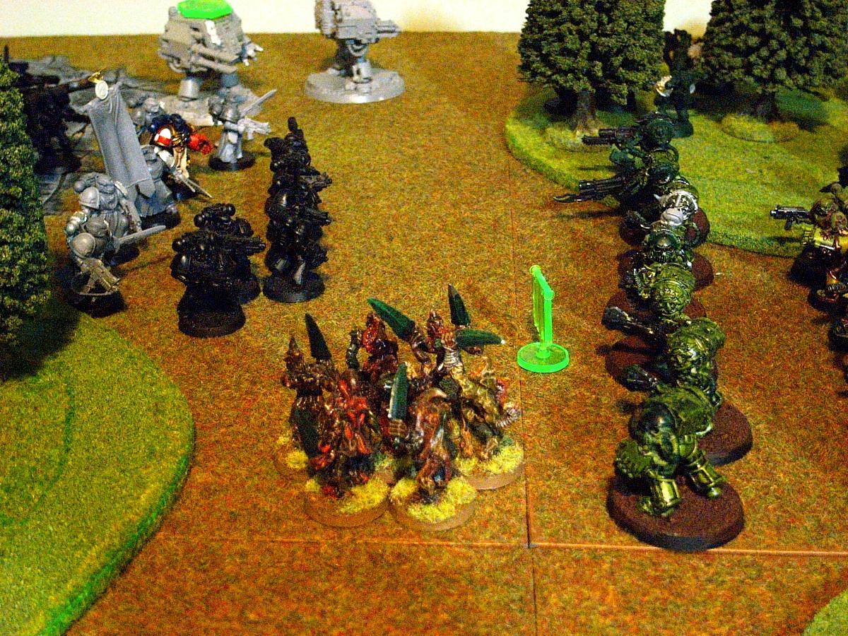 Battle Report, Chaos Space Marines, Crimson Fists, Plague Marines, Space Marines, Warhammer 40,000