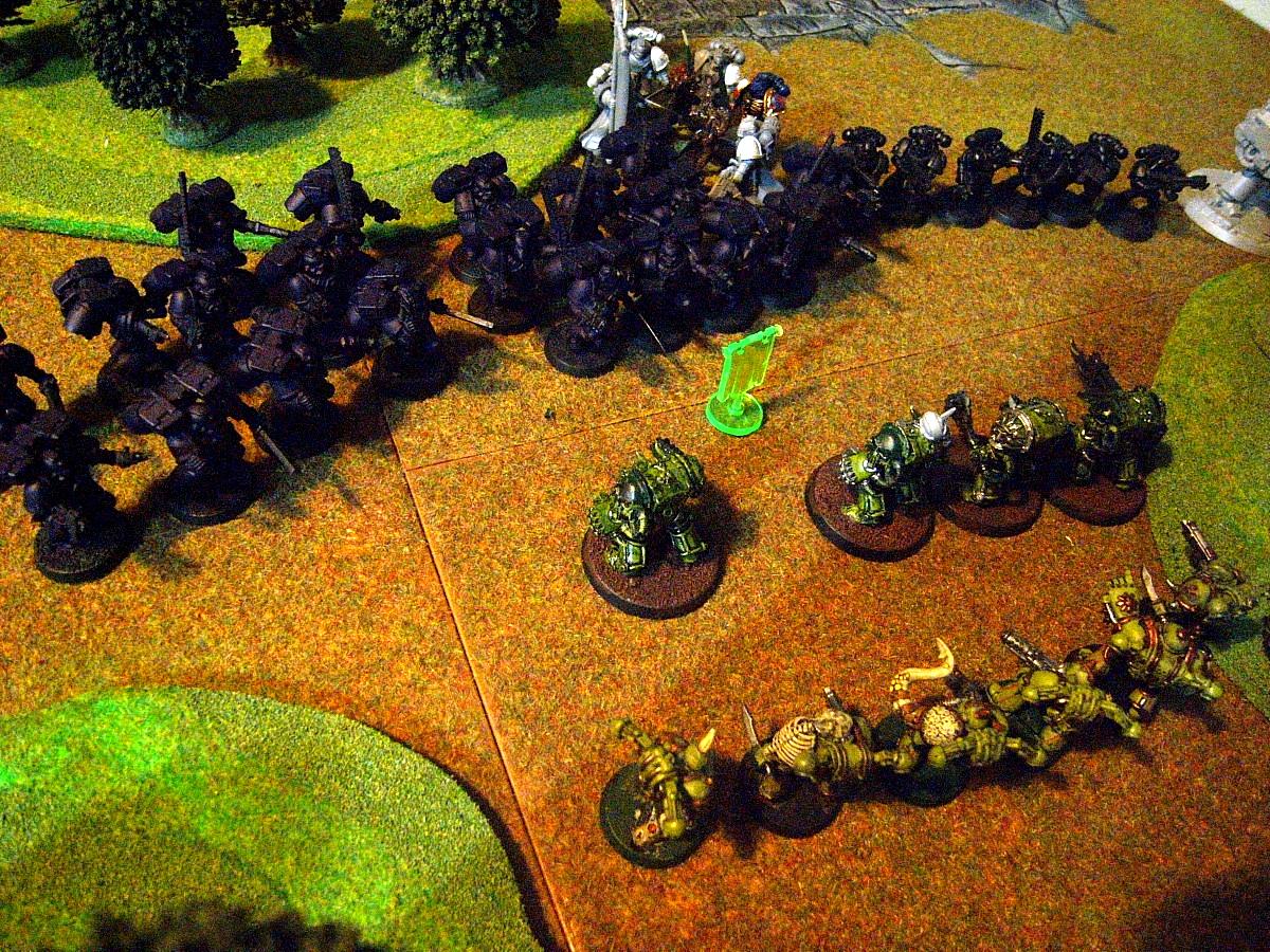 Battle Report, Chaos Space Marines, Crimson Fists, Plague Marines, Space Marines, Warhammer 40,000
