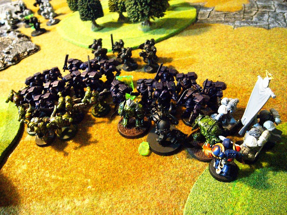 Battle Report, Chaos Space Marines, Crimson Fists, Plague Marines, Space Marines, Warhammer 40,000