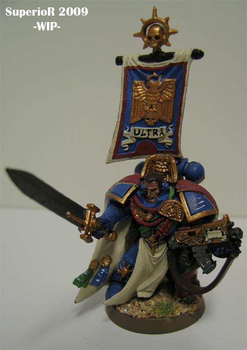 Captain, Smurf, Space Marines, Superior, Ultramarines, Work In Progress