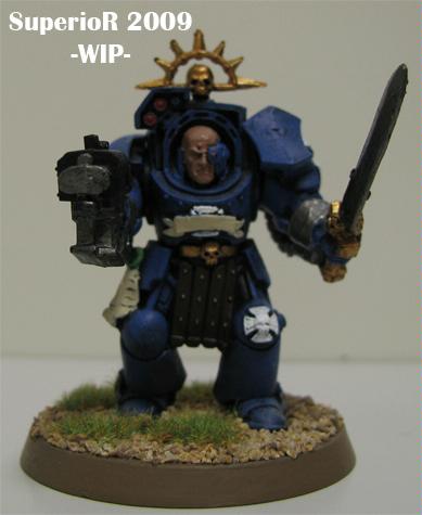 Sergeant, Space Marines, Superior, Terminator Armor, Ultramarines, Work In Progress