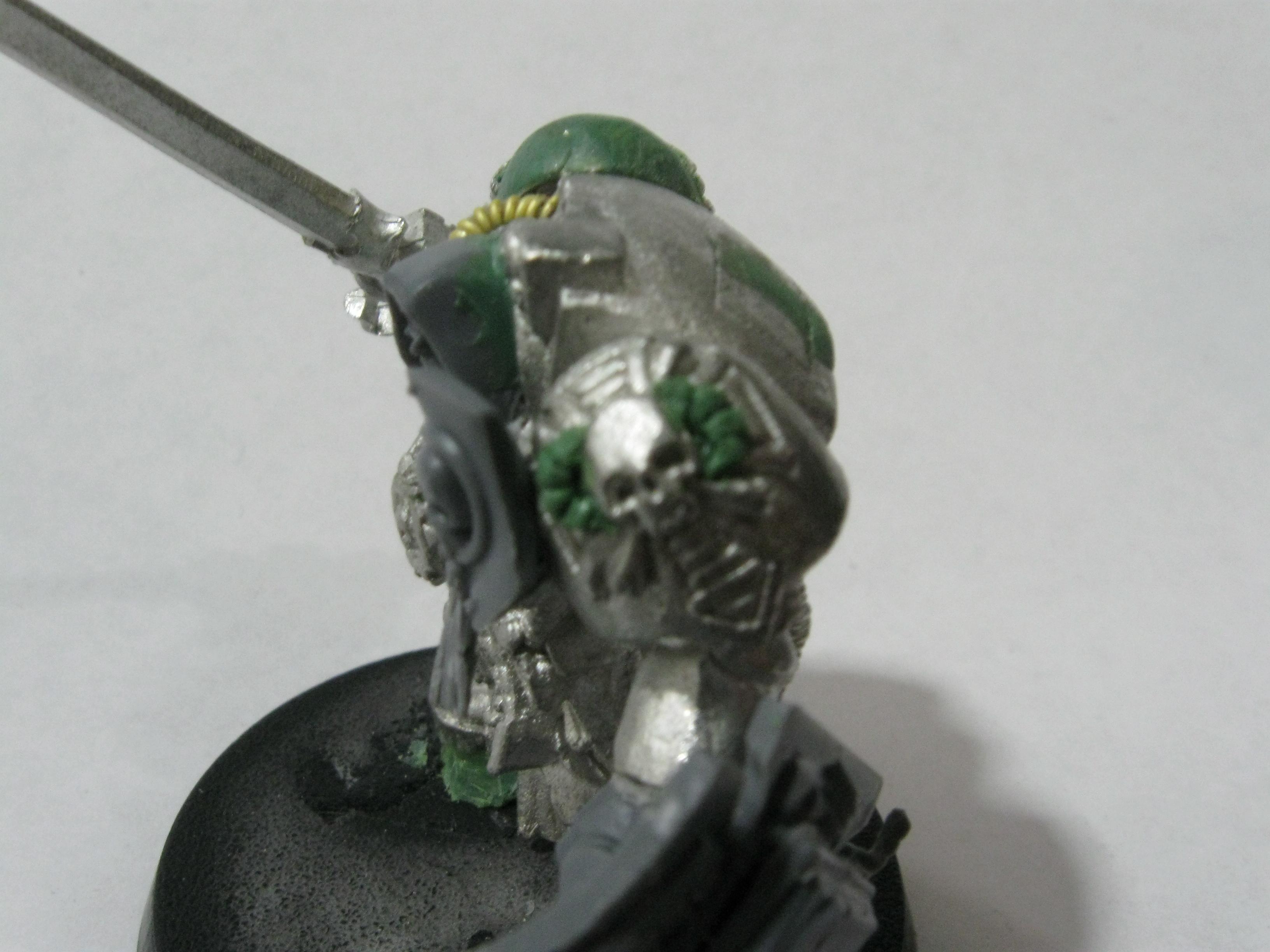 green stuffed some horns for the librarian symbol. hopefully it will look better after it is painted