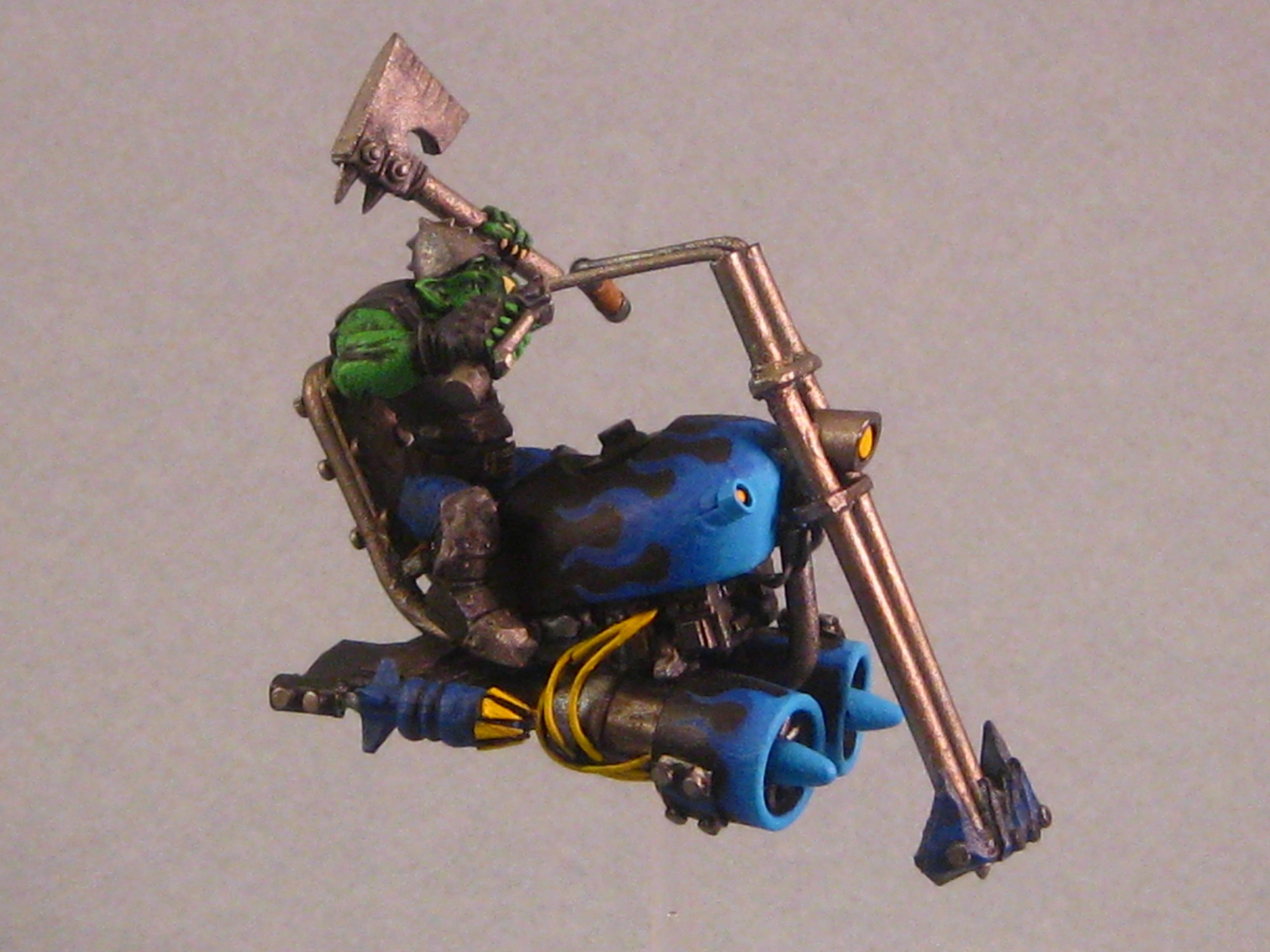 Chopper, Conversion, Deffkopta, Flames, Jetbike, Orks, Paint In Progress, Work In Progress