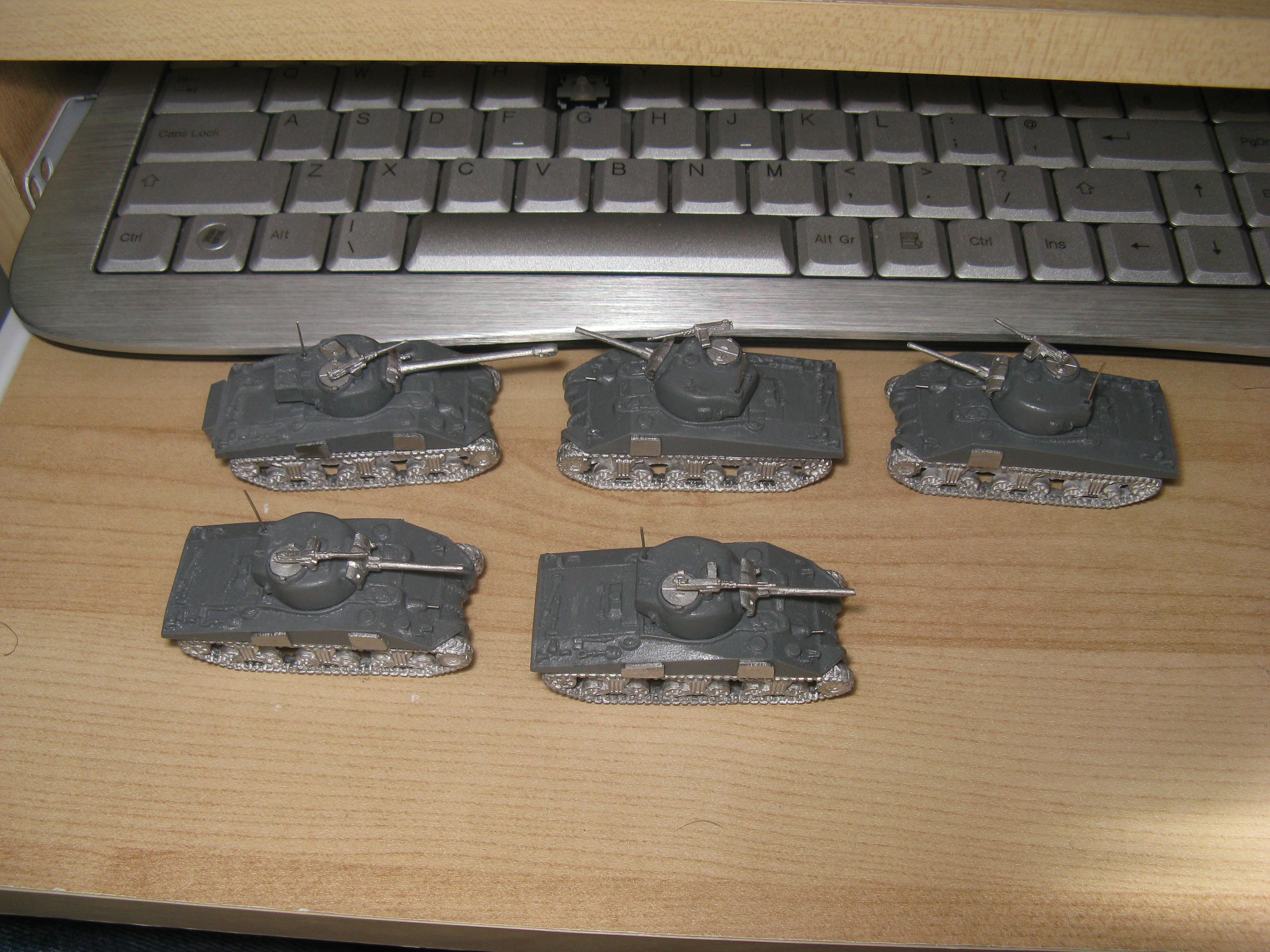 15mm, British, Flames Of War, Late War, Sherman Platoon, Tank, Work In Progress