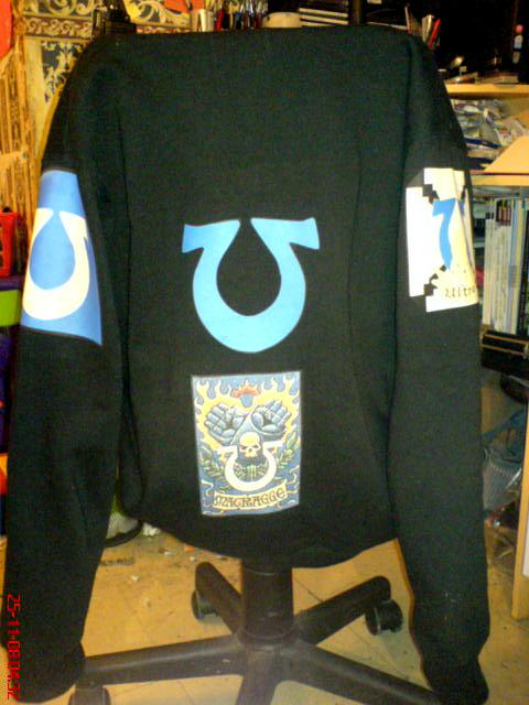 Ultramarines Chaplain w Terminator Honours Hoodie Back