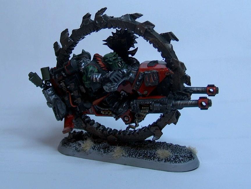 Conversion, Da Spinny Wheel Of Deff!, Monowheel, Orks, Painted, Waaagh!, Warbike
