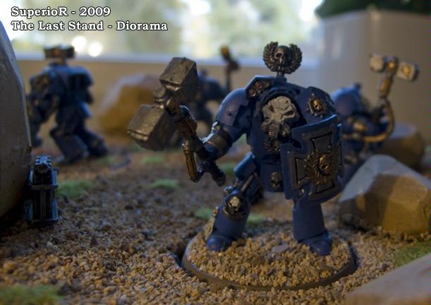 Diorama, Last Stand, Smurfs, Space Marines, Superior, Ultramarines, Warhammer 40,000