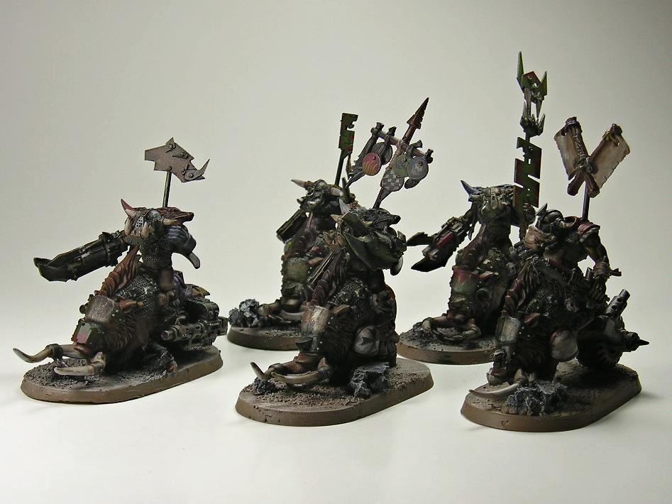Conversion, Orks, Cyboar Nob Bikers1