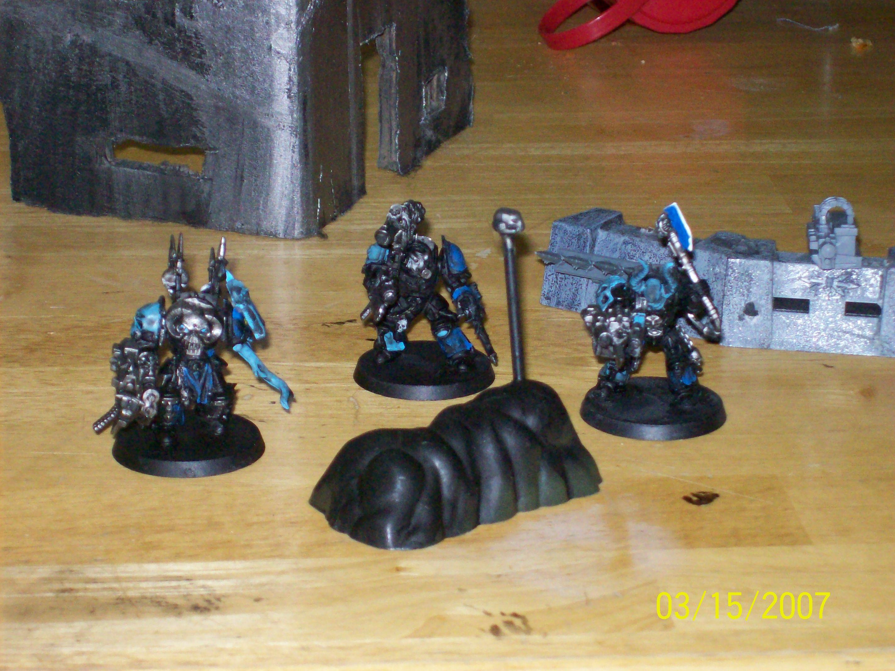 Blue Chaos Marines, Chaos, Chaos Space Marines, Lightning Effect, Terminator Armor