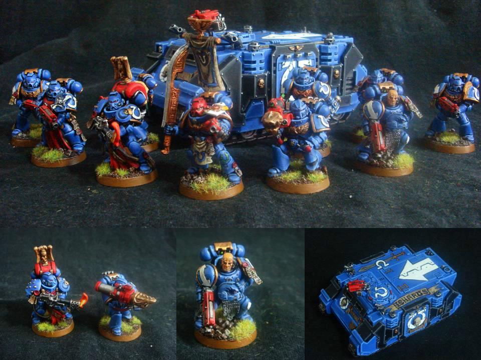 Power Armor, Rhino, Space Marines, Tac Squad, Ultra Marines