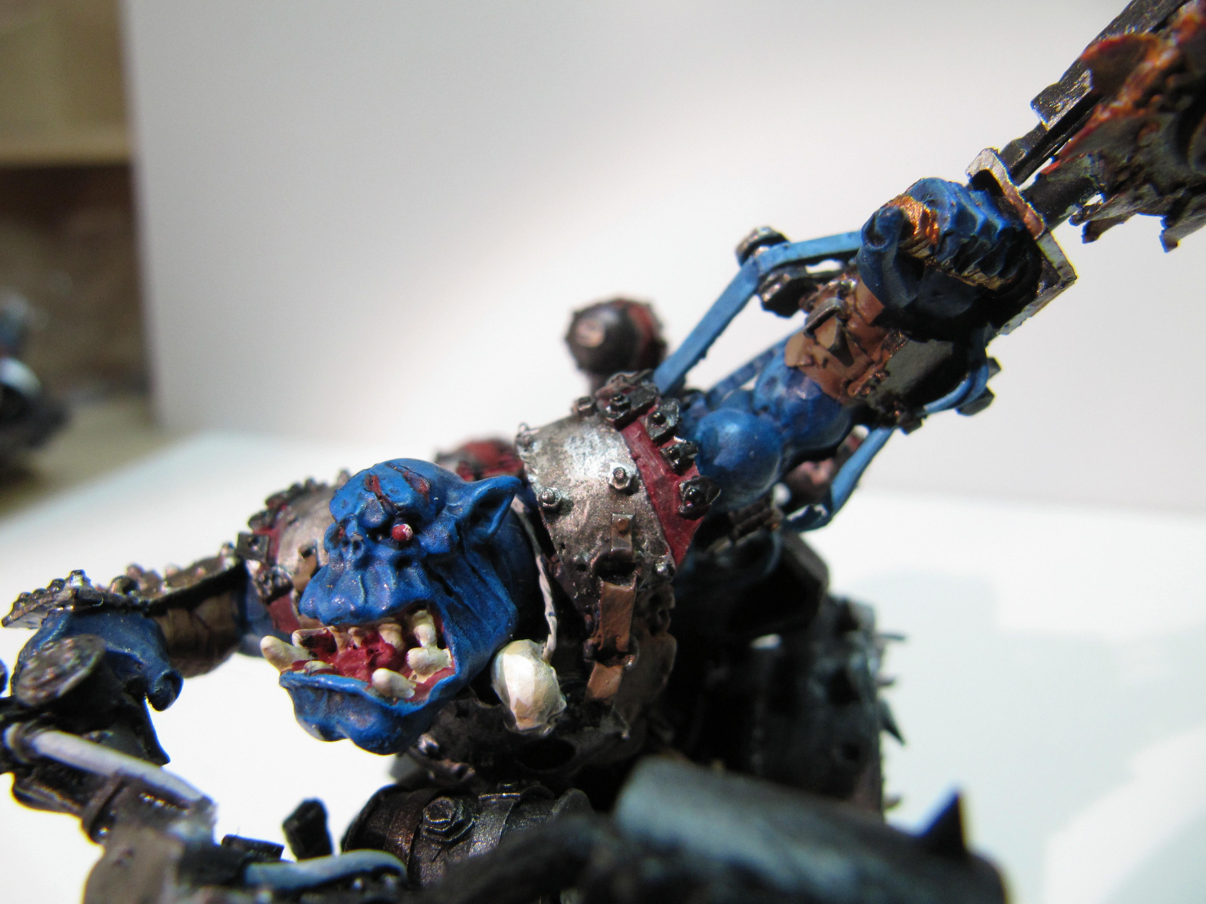 detail of warboss on warbike (forgeworld model)