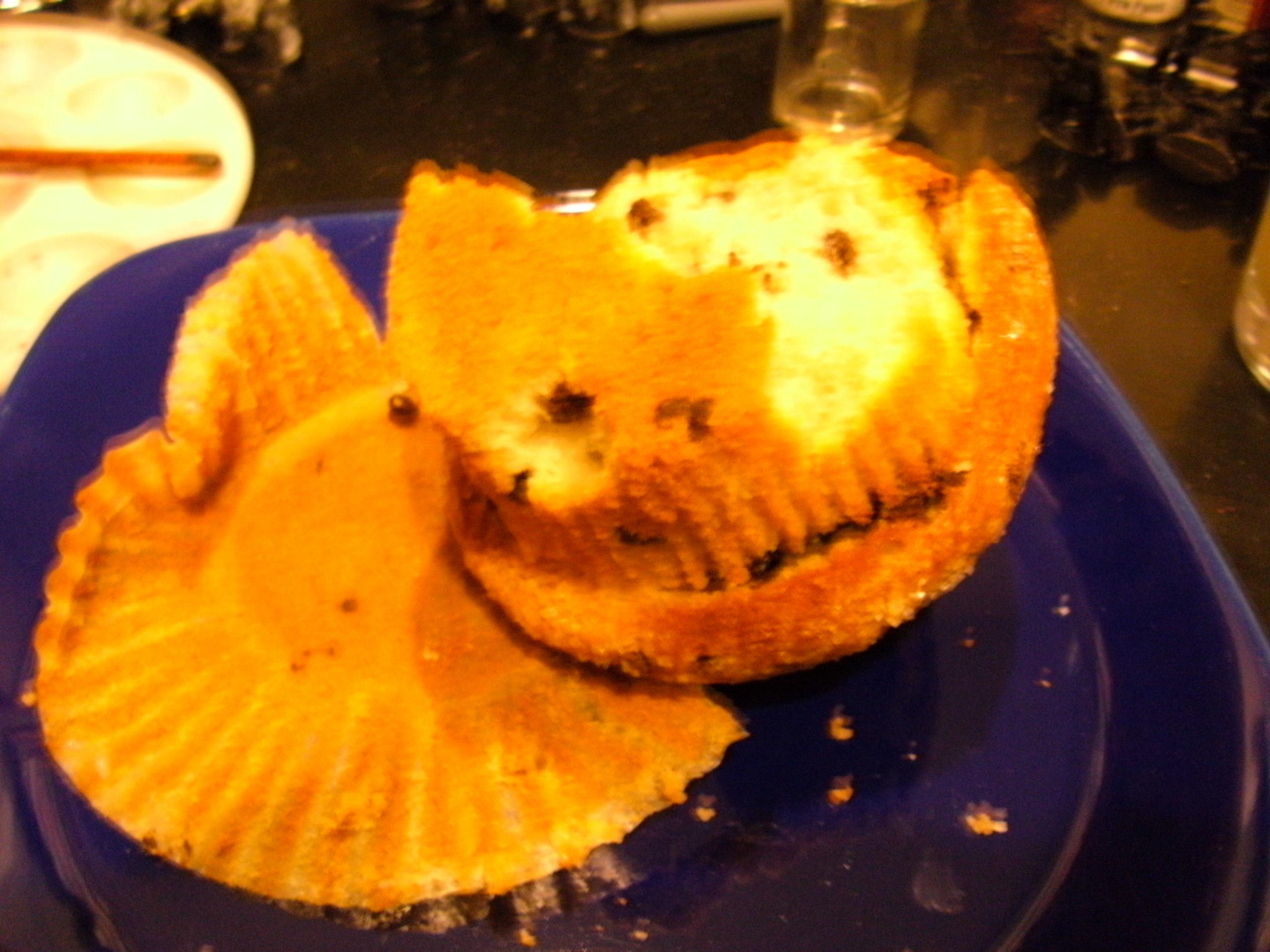 a mid work snack.. chocolate chip muffin mmmmm
