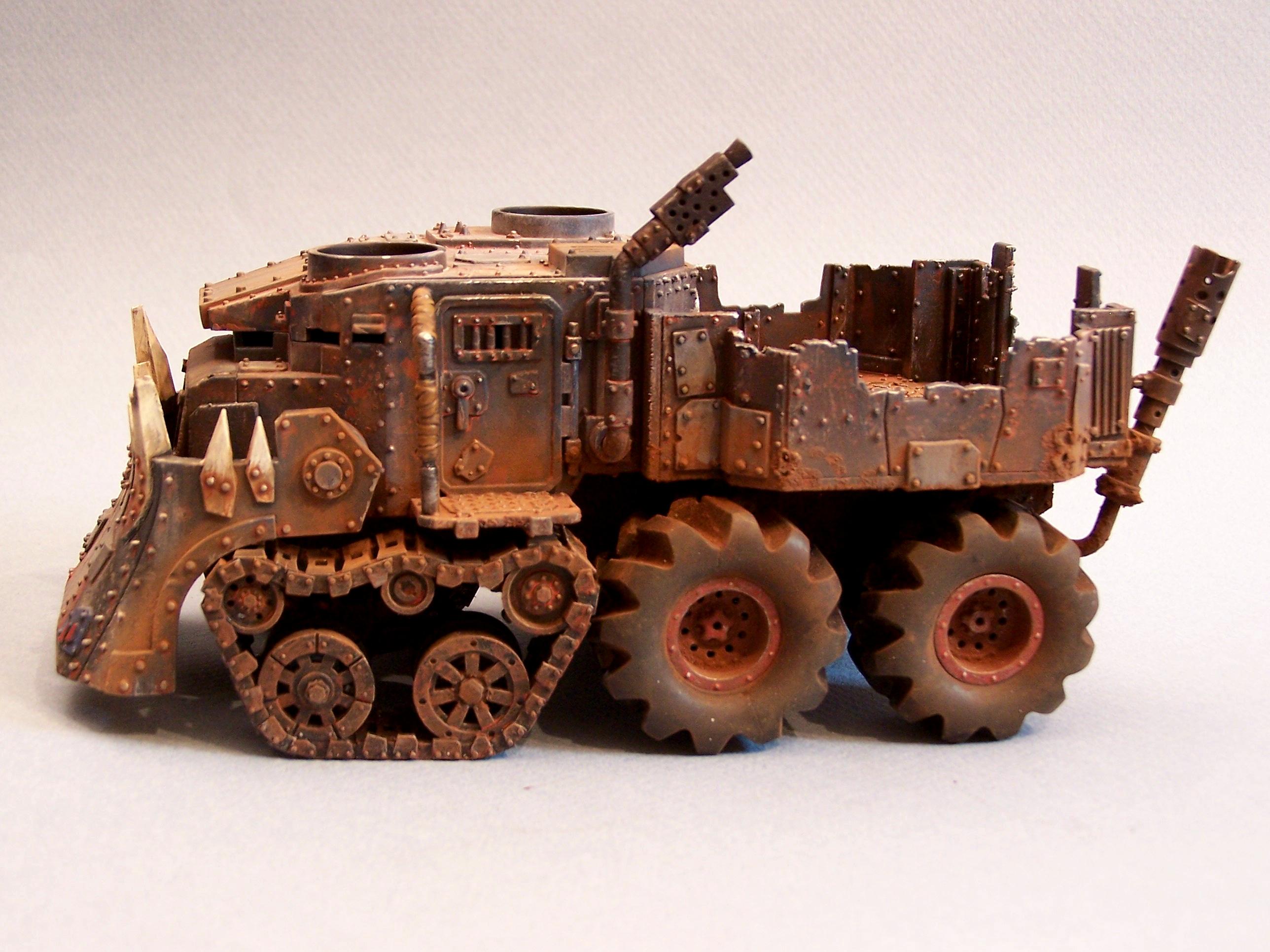Battlewagon, Orks, Warhammer 40,000, Weathering Techniques