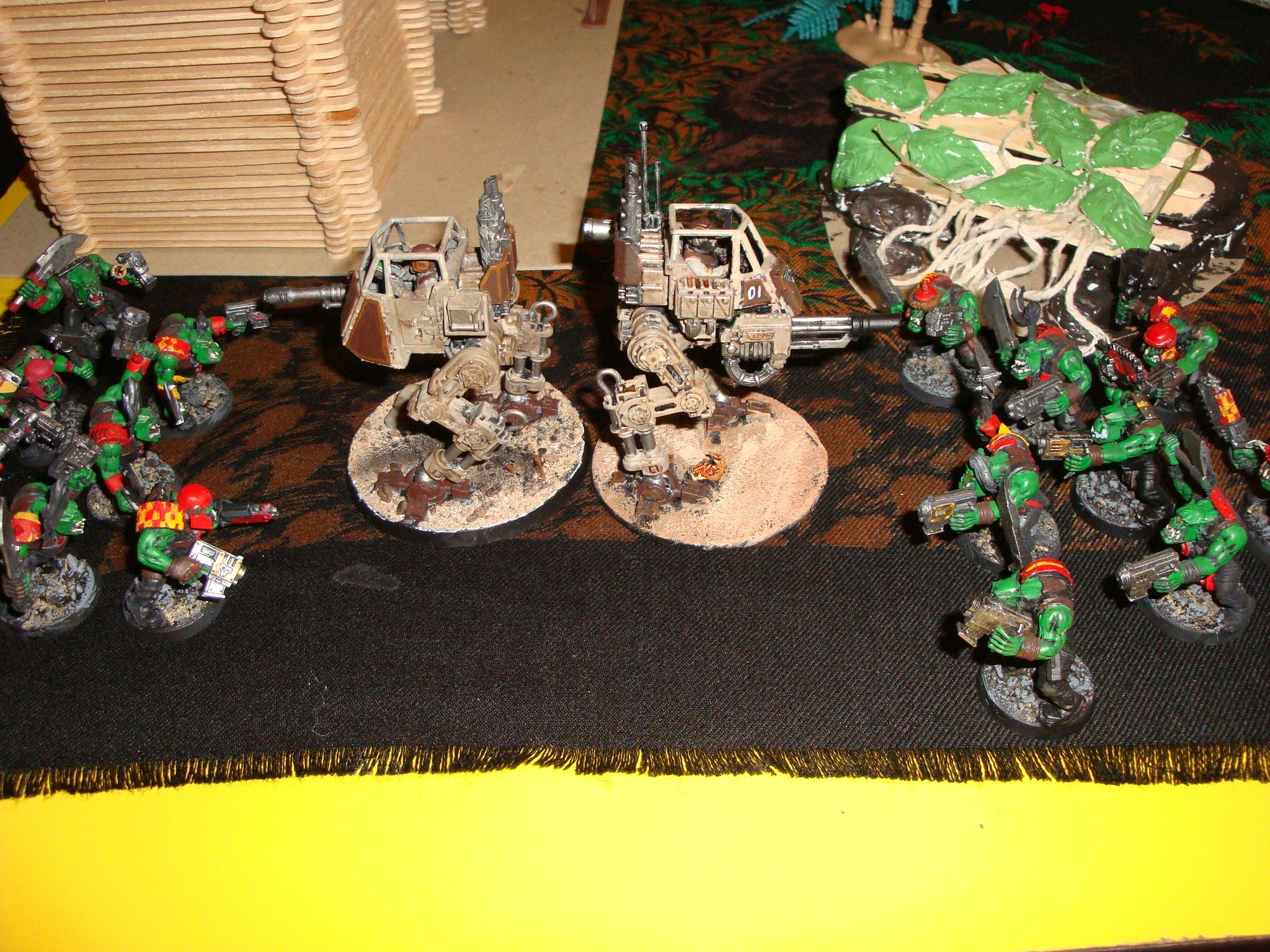The sentinels repelling an ork horde
