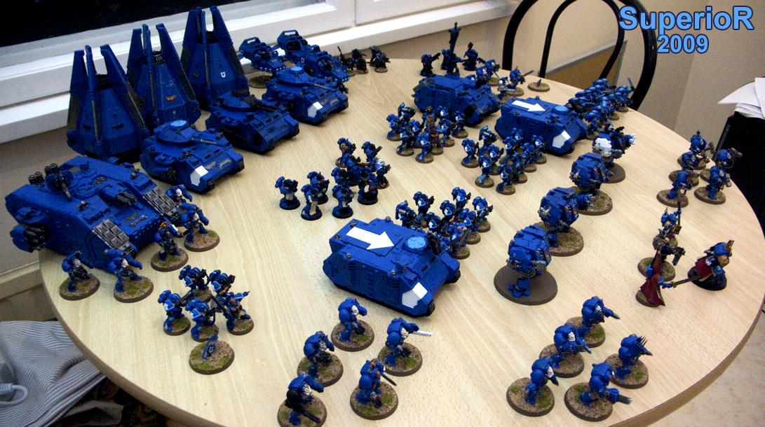 Army, Smurfs, Space Marines, Superior, Ultramarines, Warhammer 40,000, Work In Progress