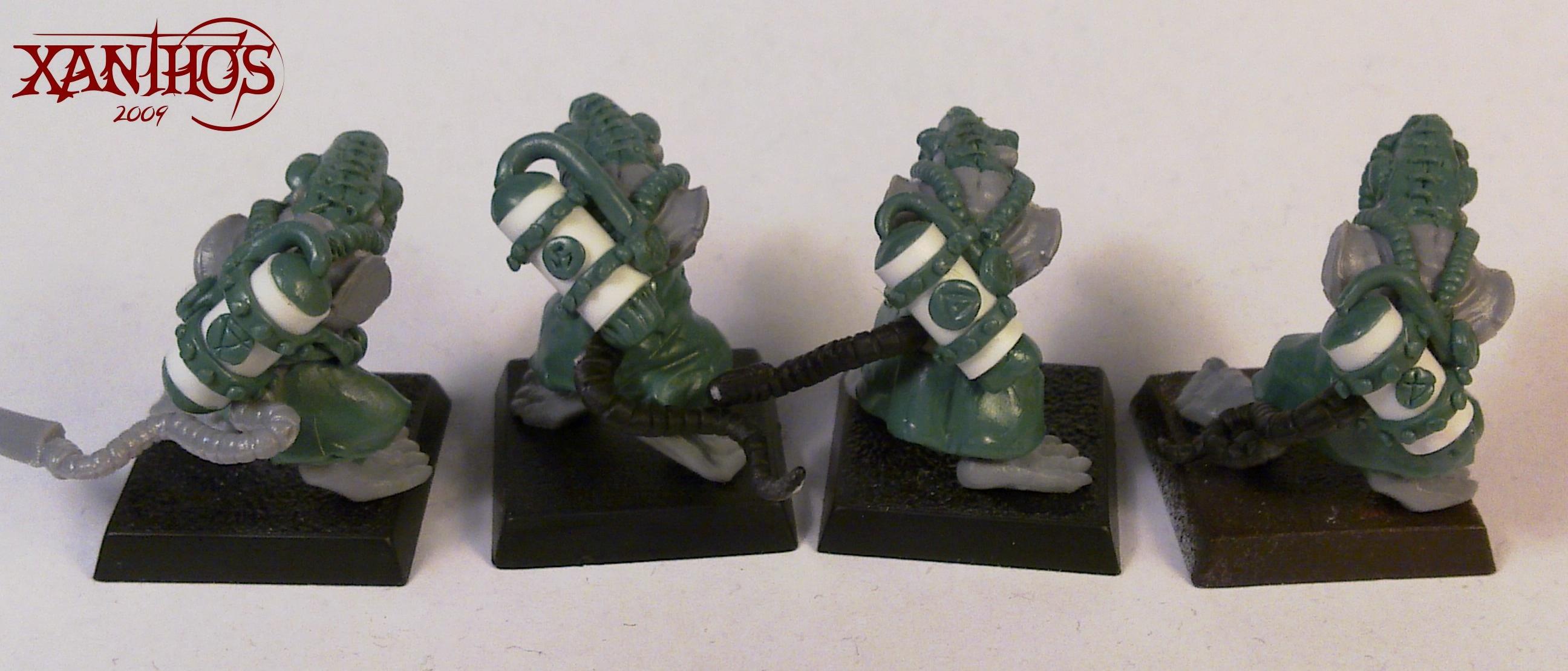 Warhammer Fantasy, And a back shot, showing their breathing apparatus. Rivets and runes!