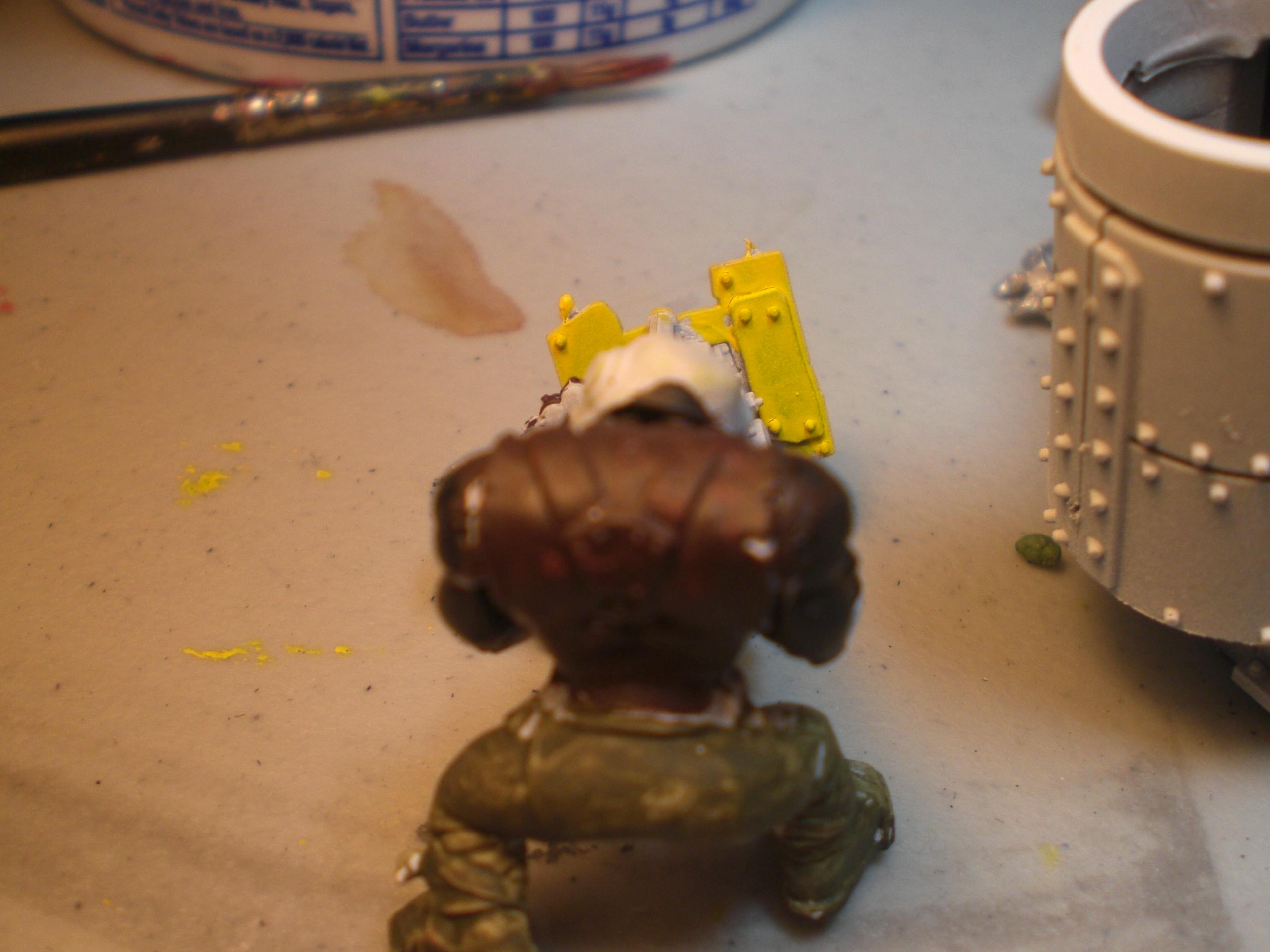 Start out with a basecoat of scorched brown