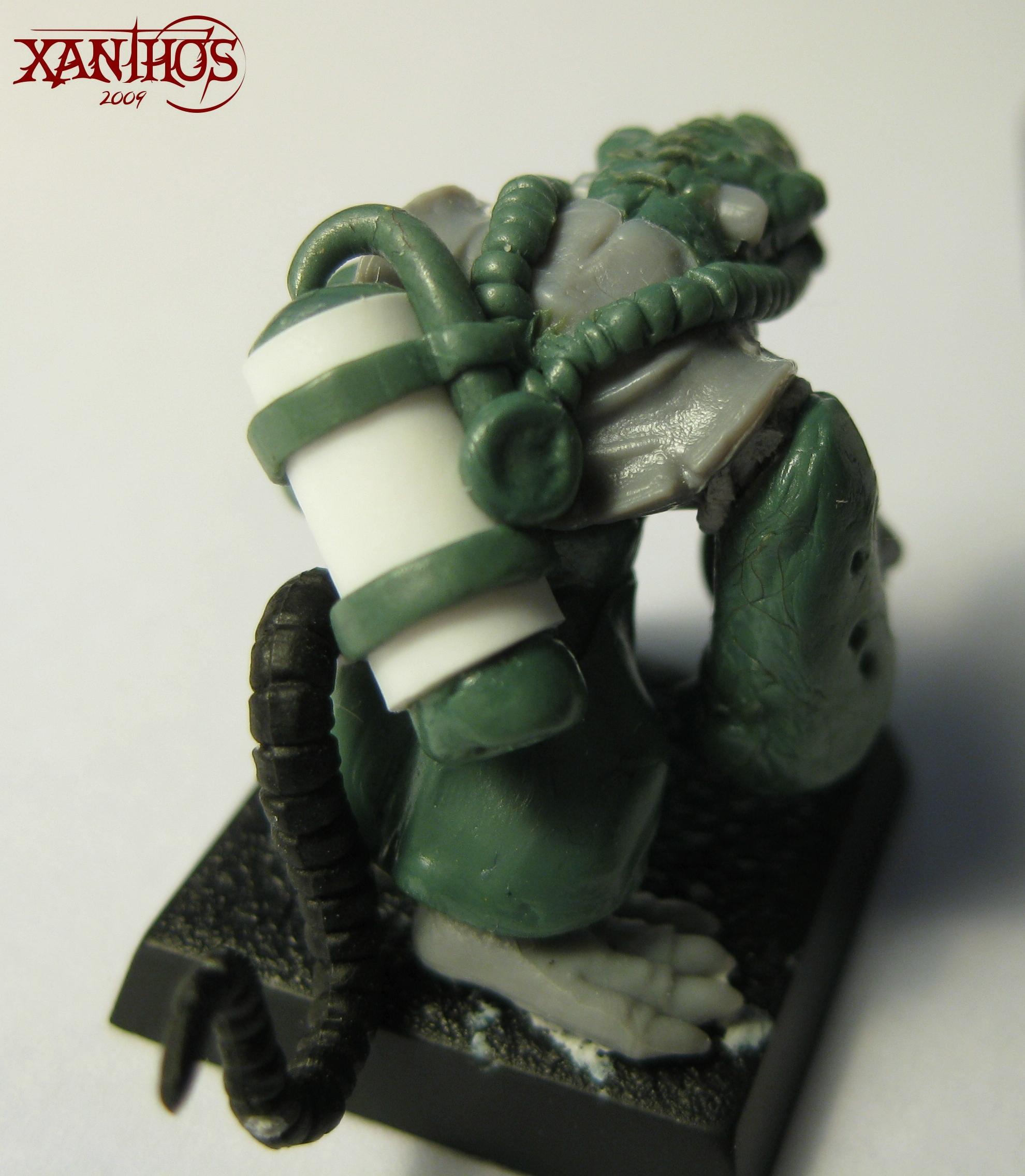 The backpack, I imagine it as being mostly bronze, so rivets galore will likely feature