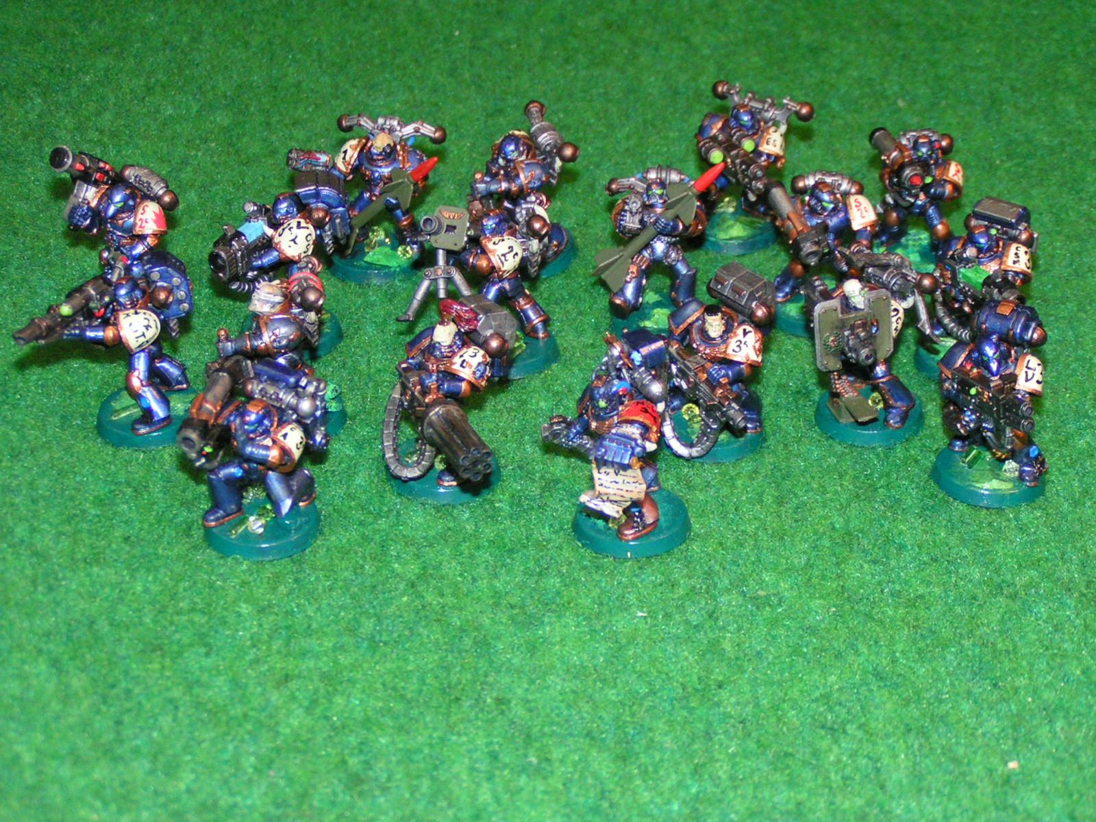 Beakies, Chaos, Havocs, Metallic Blue, Night Lords, Scrol, Space Marines