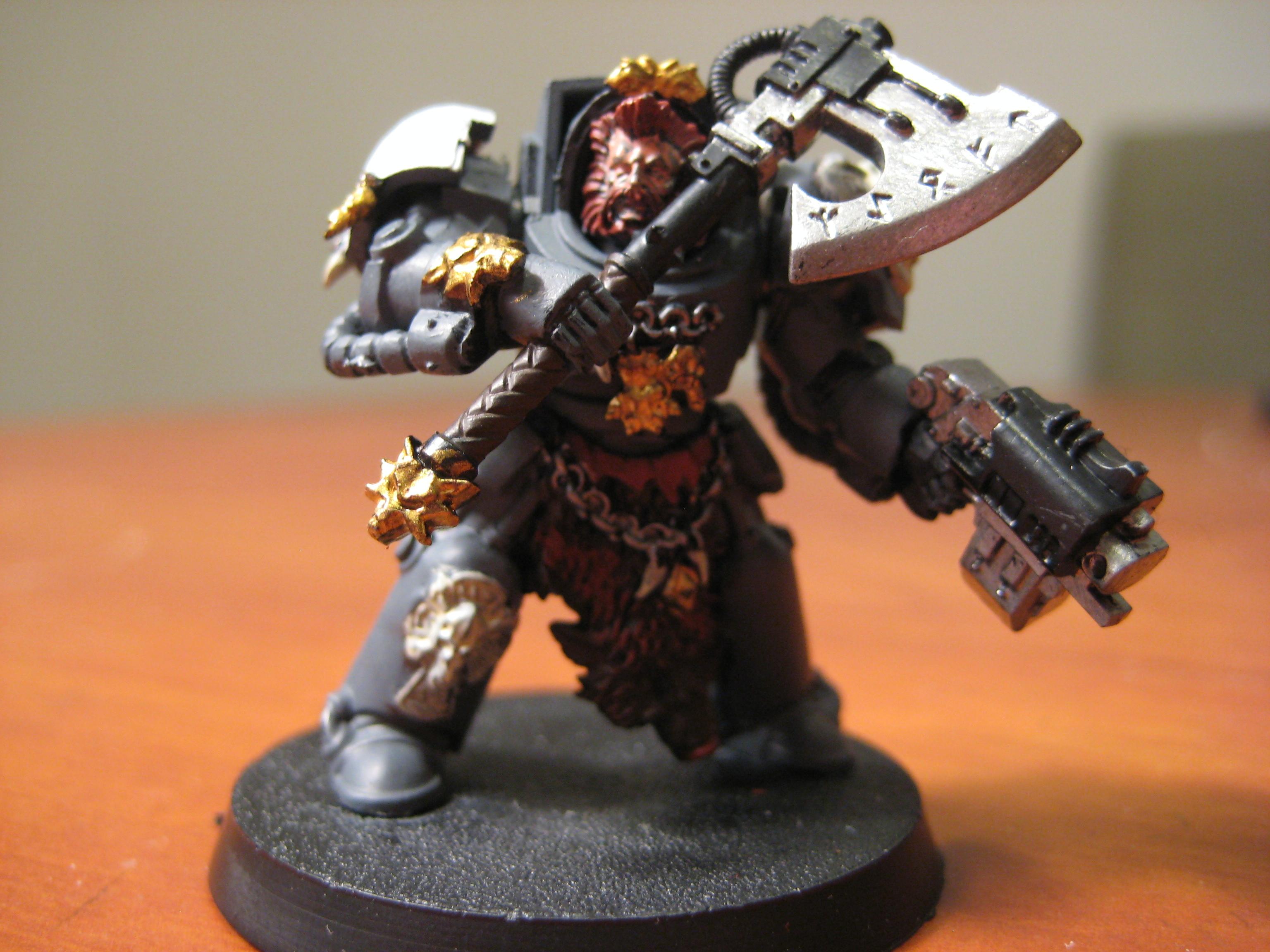 Frost Axe, Space Wolves, Storm Bolter, Terminator Armor, Wolf Guard