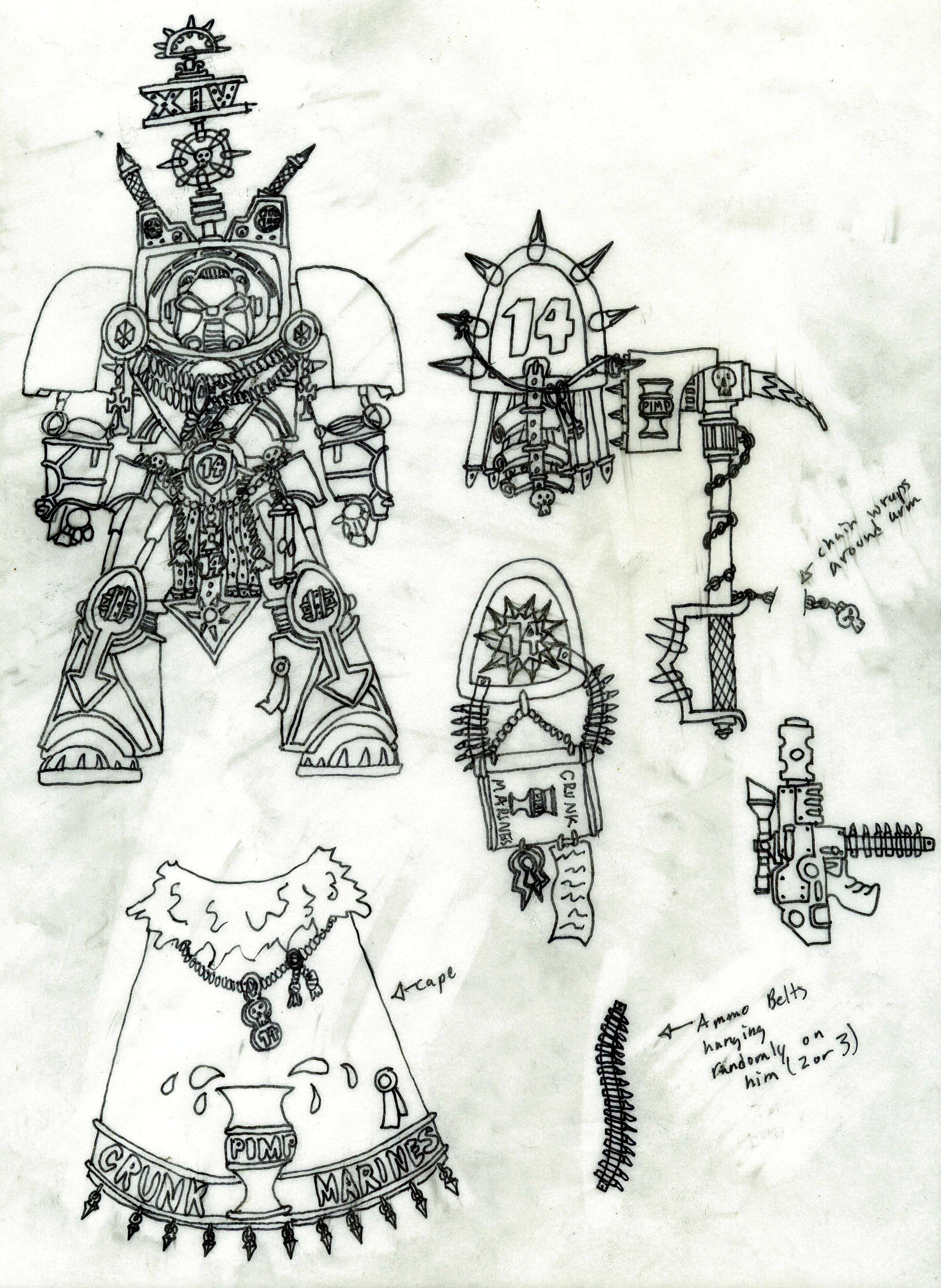 Drawing, Sketch, Terminator Armor