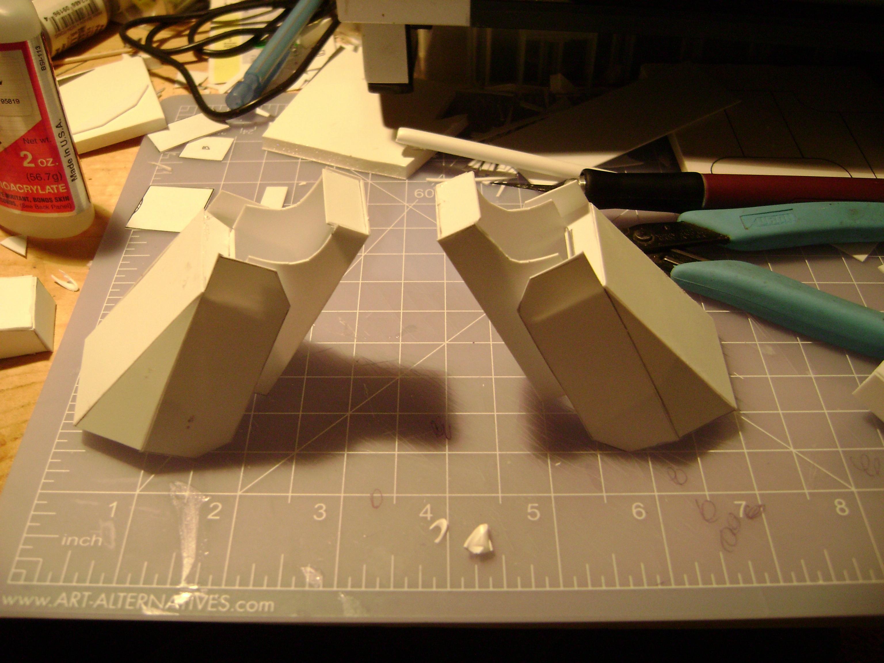 side view of  shin armour