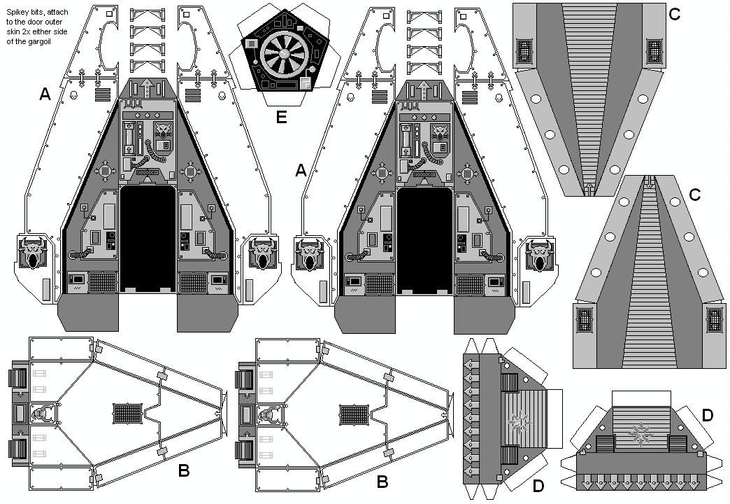 Chaos Space Marines, Drop Pod, Paper Model