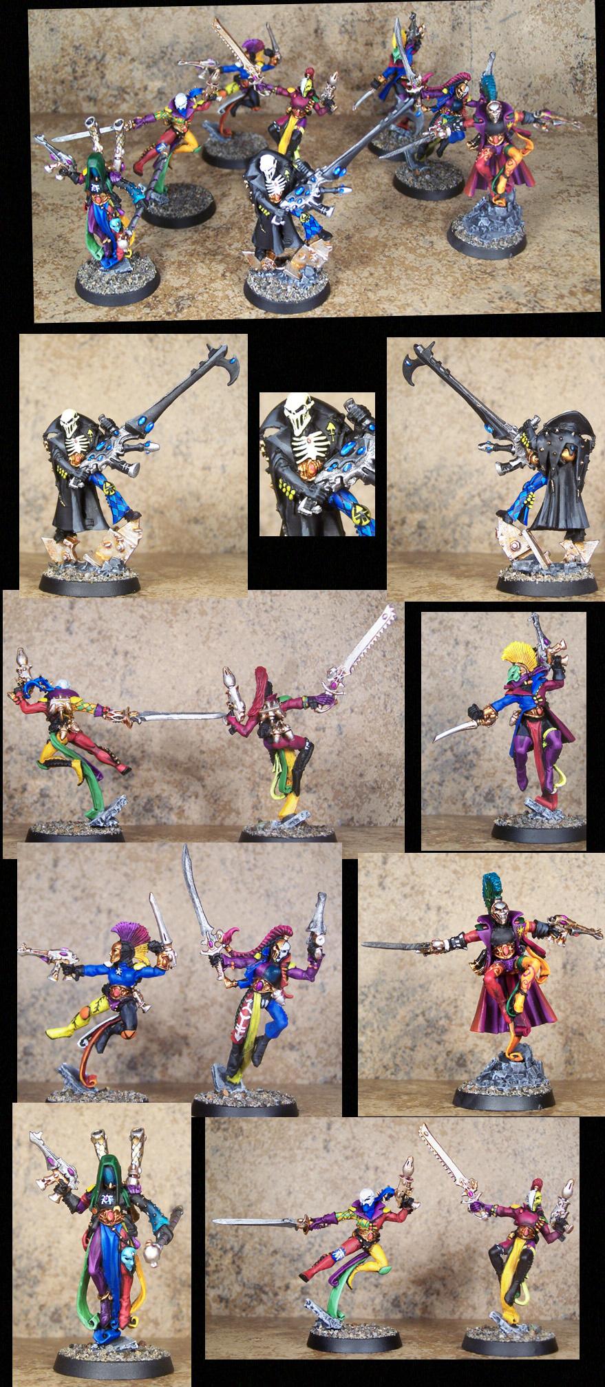 Death Jester, Eldar, Harlequins, Pro Painted, Troupe, Warhammer 40,000