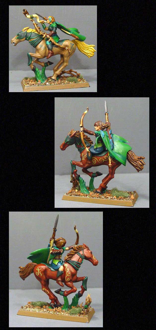 Elves, Glade Rider, Green, Hippy, Pro Painted, Rpg, Warhammer Fantasy, Wood, Wood Elves, Woodelf