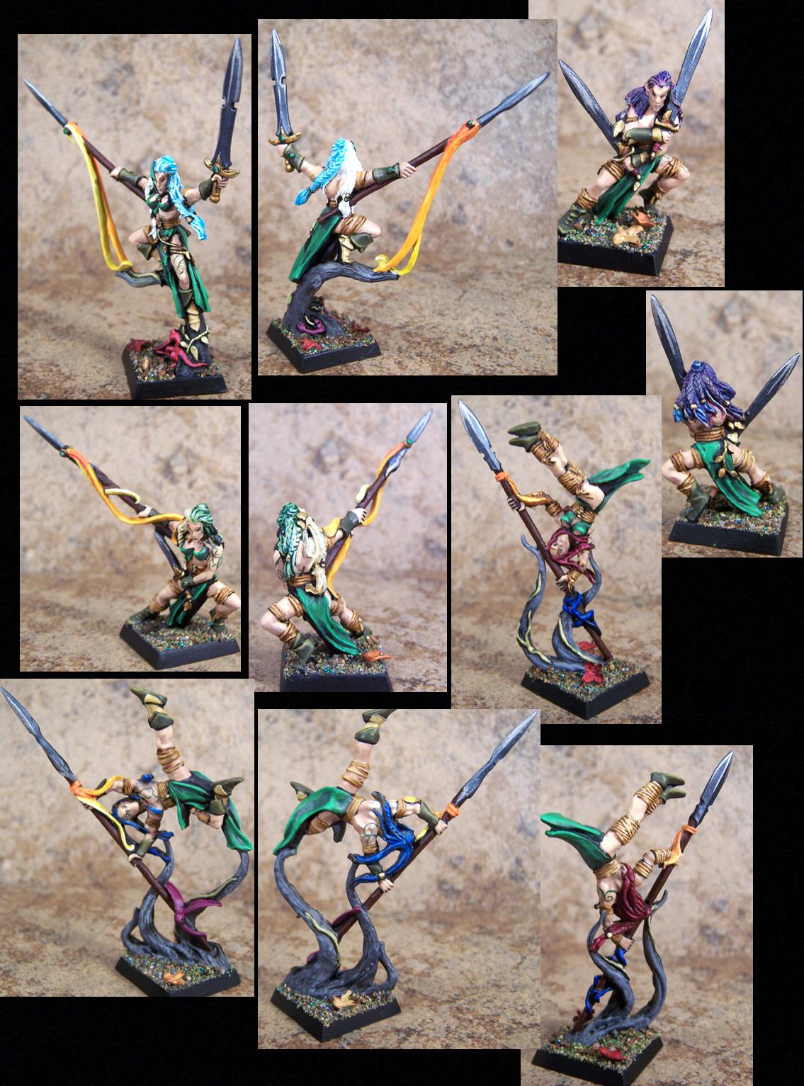 Pro Painted, Rpg, War Dancers, Warhammer Fantasy, Wood Elves